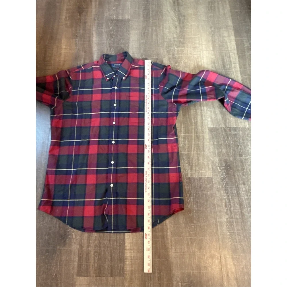 Polo Ralph Lauren Men's Large Classic Fit Plaid Oxford Long Sleeve Shirt